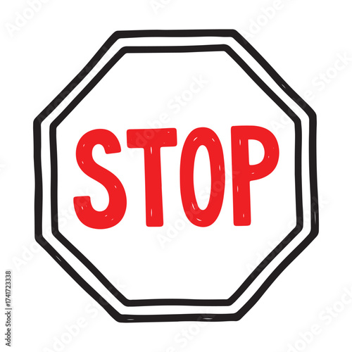 Grab Attention with this Bold Red Stop Sign Illustration for Urgent Projects Now