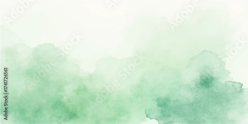 White puffy clouds float across the bright blue summer sky, a vintage clouds 
cape