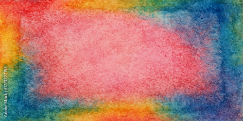 Abstract colourful watercolour textured background with pastel and vintage elements