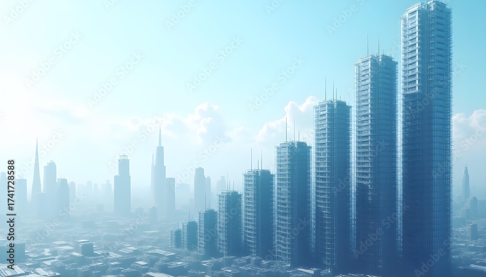 Fototapeta premium Scaling Heights: Vertical Urban Evolution