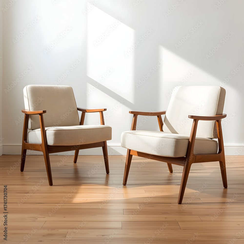 Fototapeta premium two chairs in a room