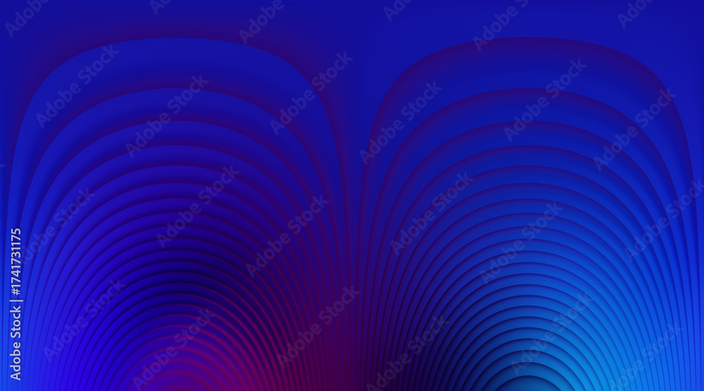 Fototapeta premium Concentric Blue Waves Background Gradient Design Elegant Dark Semicircle Patterns