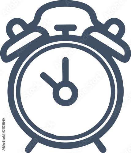 Retro alarm clock icon with twin bell design indicating time and alert