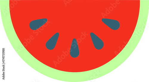 Juicy watermelon slice icon with seed detail for fresh fruit theme