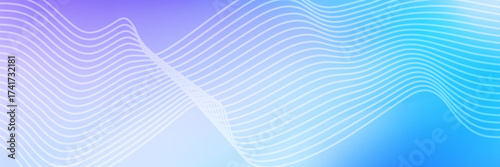 Abstract blue gradient background with shining lines waves. Minimalist background for banner, poster, cover, brochure, flyer, website