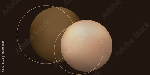 Abstract vector background with twin glowing circles representing a binary eclipse. Soft light, deep shadows, and cosmic symmetry make it ideal sci-fi themes, branding, and digital compositions.