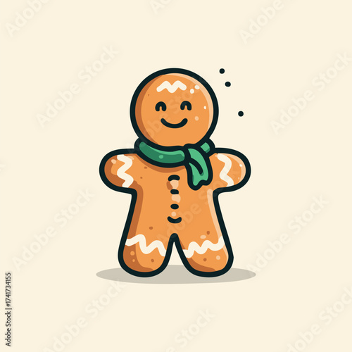 Illustration Gingerbread Man Cookie