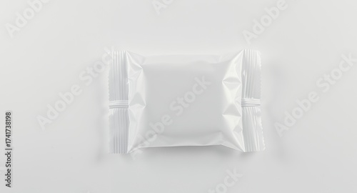 Packaging mock-up with blank, white wrapper, isolated