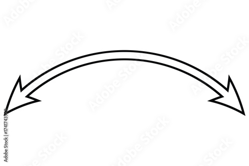 Double Sided wave curved long Arrow icon, two sided wave long arrow icon, double curved arrow icon, vector illustration.