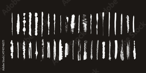 A set of chalkboard-style brush stroke elements designed in artistic sketch texture for creative backgrounds, decoration, banners, labels, and design assets