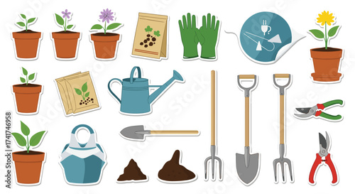 Essential tools and supplies for successful home gardening activities.