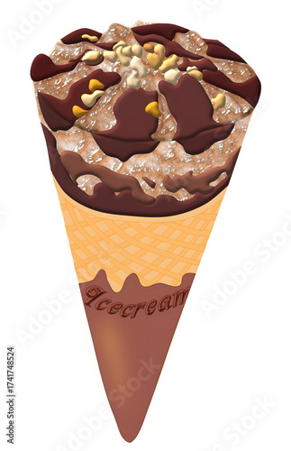 chocolate ice cream with chocolate，PNG
