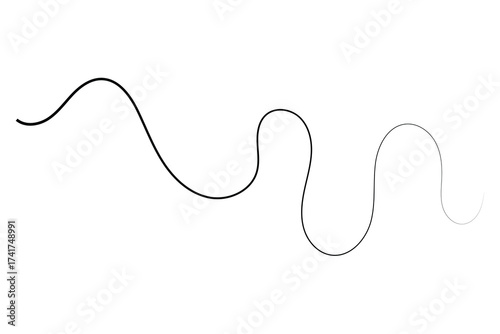 squiggle wave and wavy curve thin line icon, abstract wave line icon.