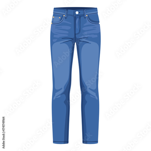 Slim-fit blue denim jeans with pockets