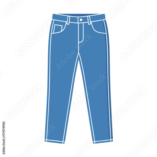 Slim-fit blue denim jeans with minimal stitching