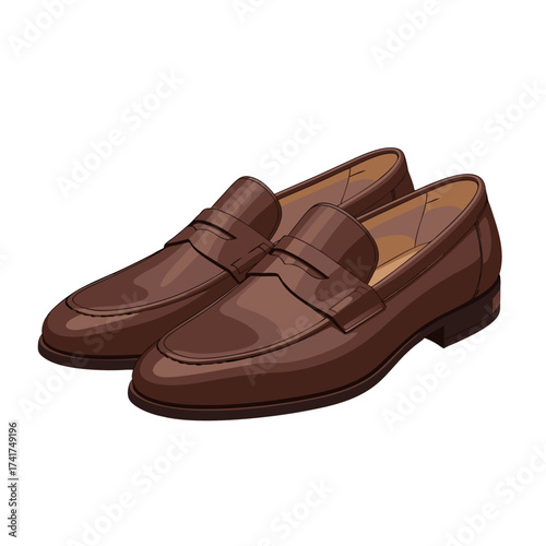 Classic brown leather loafers