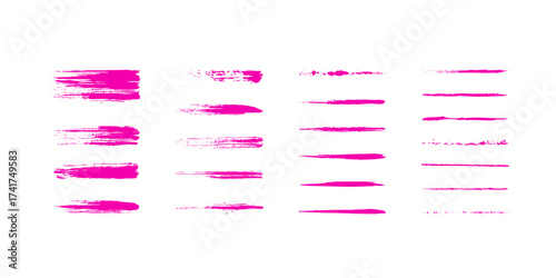Collection of various hand drawn ink brush stroke vector illustrations, textured paint lines and streaks perfect for design backgrounds, borders, and art effects