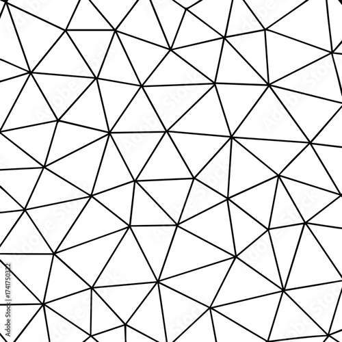 Abstract geometric network of interconnected triangles