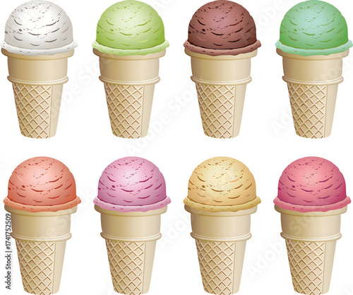 ice cream set，PNG