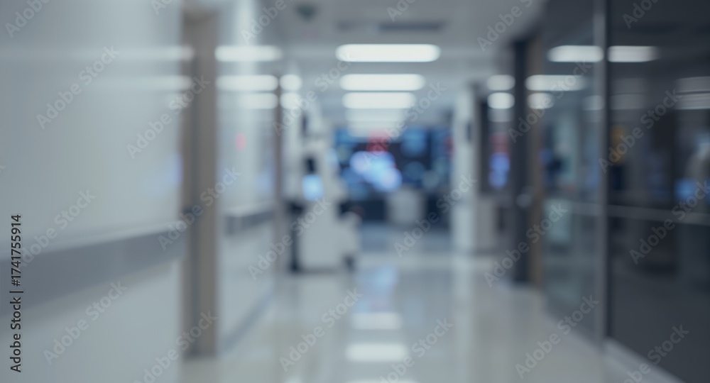 Fototapeta premium Blurred Interior Hallway, Abstract Background, Modern Design Concept