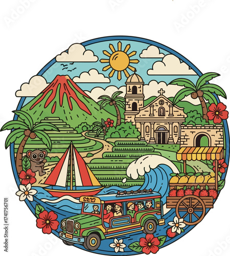Philippine Landmarks and Places Circular Design 1