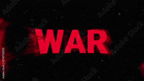 Bold red war against black background creates impactful design for posters, presentations, and protest signs on social justice issues.