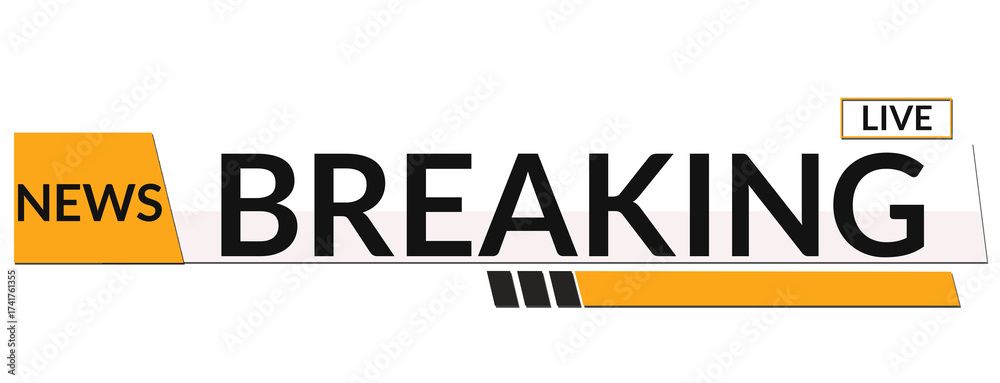 Fototapeta premium Digital Live Breaking News Lower Third in 3D Style, On-Air Breaking News Title Bar with Flashing Effect