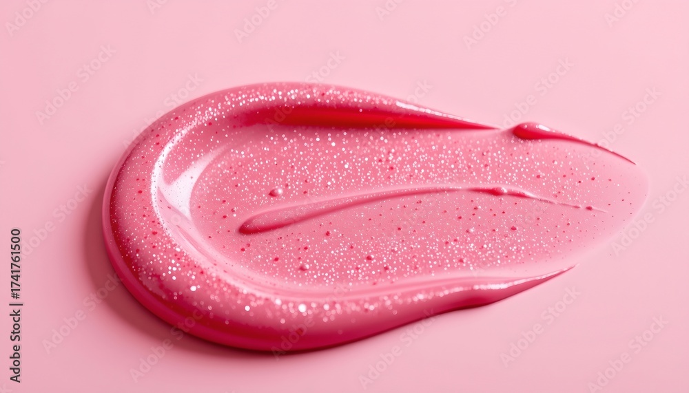 Fototapeta premium Shimmering Pink Cosmetic Gloss Macro