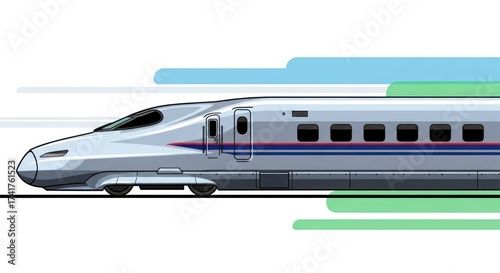 High speed train illustration modern transportation and travel concept