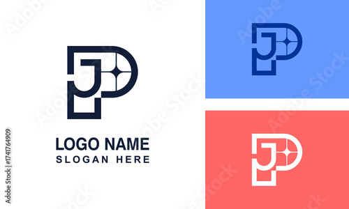 JP or PJ minimalist logo