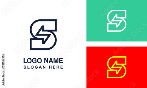 Creative minimalist S power logo