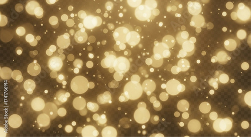 Golden bokeh, a mesmerizing display of light, adds a touch of elegance, creating a dreamlike and magical ambiance. Ideal for backgrounds. vector illustration