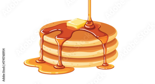 Delicious Stack of Pancakes with Maple Syrup and Butter Ready for Breakfast