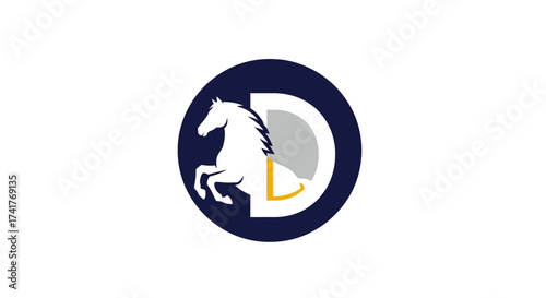 Elegant Horse and Letter D Logo Design with a Sophisticated and Modern Aesthetic