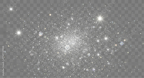 A glittering, ethereal spectacle of light, where thousands of sparkling particles converge to create a captivating display of radiance and luminosity. overlay texture for your design. 