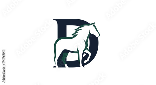 Elegant Horse and Letter D Logo Design for Equine Businesses and Branding Identity