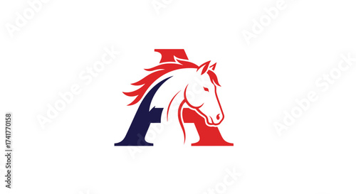 Elegant Horse Head Incorporated into Letter A Logo Design for Branding and Identity