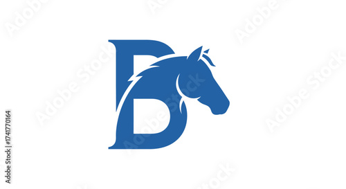 Elegant horse head silhouette combined with the letter B, creating a unique logo mark design