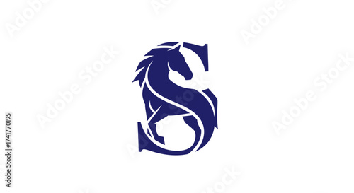 Elegant Horse Logo Design Featuring the Letter S Silhouette for Branding and Identity