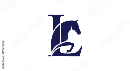 Elegant Horse and Letter L Logo Design for Equine Branding and Business Identity