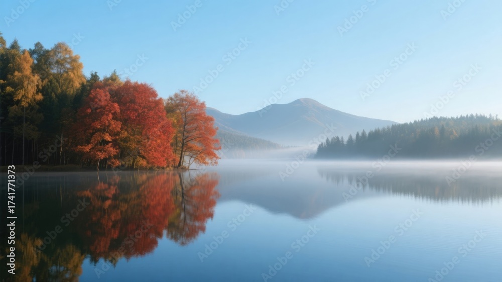 Fototapeta premium Autumn Lake Reflection