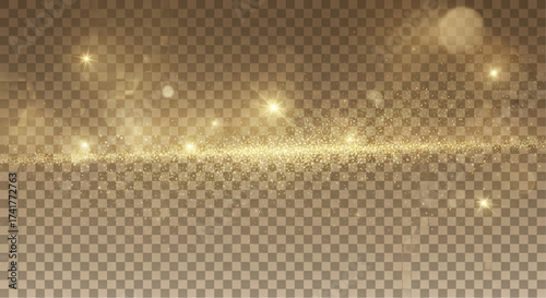 A mystical golden light streaks across the frame, exuding an ethereal and dreamlike ambiance, with sparkling particles dancing within a smoky atmosphere. overlay texture for your design. 