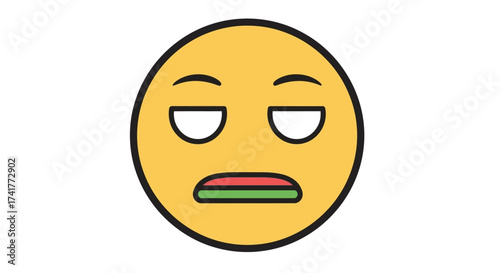 Bored or sleeping emoji expression with closed eyes and a dull expression face