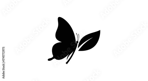 Butterfly and leaf silhouette design conveying nature conservation and environmental themes