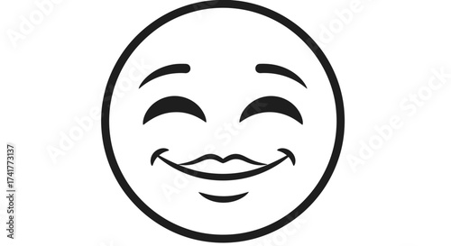 Cheerful emoji illustration featuring a smiling face with closed eyes and peaceful expression