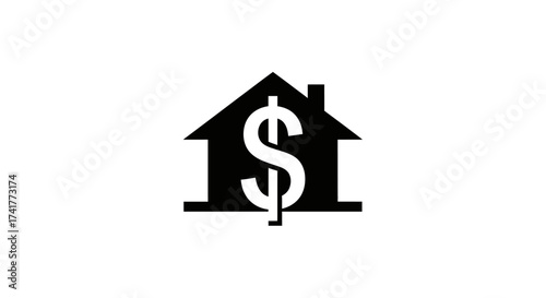 Real Estate Investment and Financial Concept: A House with a Dollar Sign Graphic