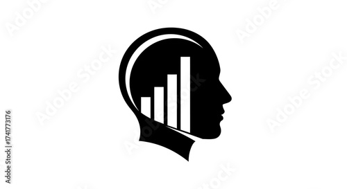 Conceptual image of financial growth within a human mind business and market analytics
