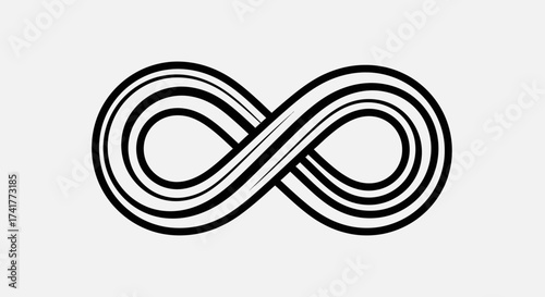 Elegant black and white infinity symbol design signifying eternal concepts