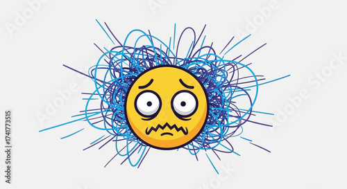 Anxiety induced panic attack visual illustration represents mental health challenges