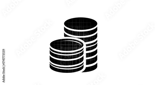 Graphic representation of stacks of coins symbolizing growth and wealth accumulation finance